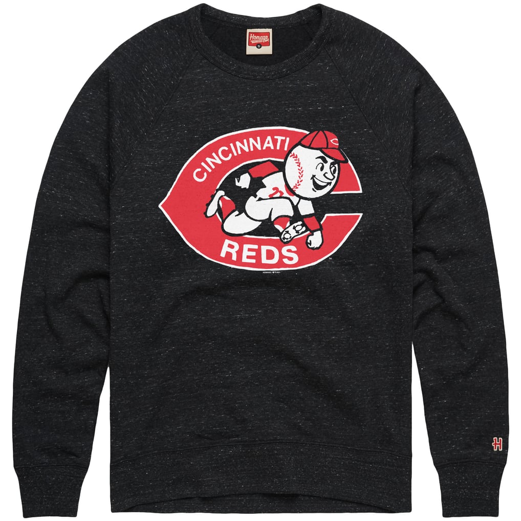  Cincinnati Reds Homage Retro Tri-Blend Pullover Sweatshirt - Charcoal